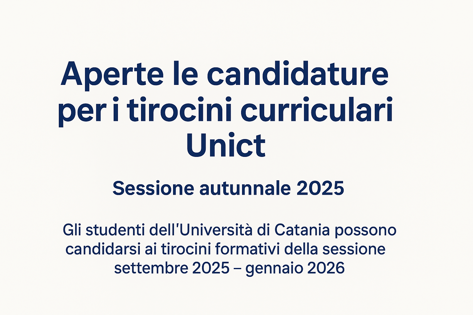 Tirocini curriculari Unict: aperte le candidature per la sessione autunnale 2025
